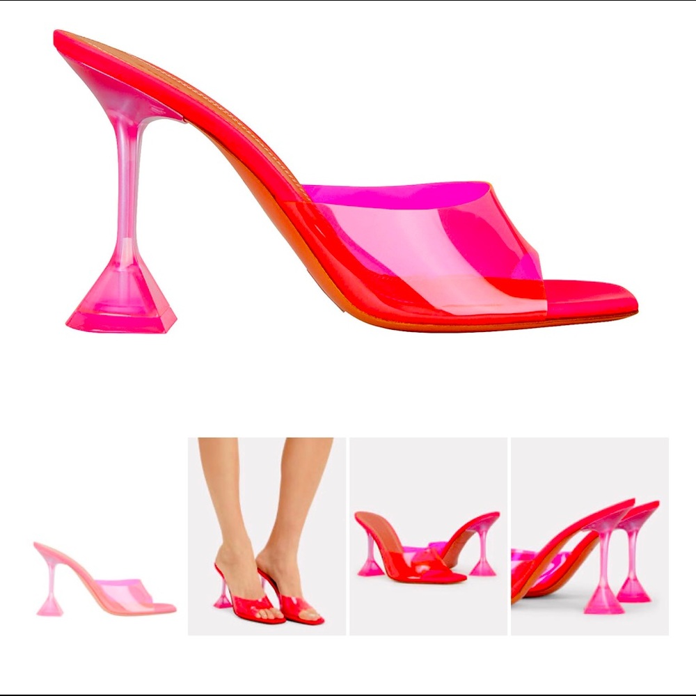 AMINA MUADDI
Lupita Glass Pvc  Mules In Pink